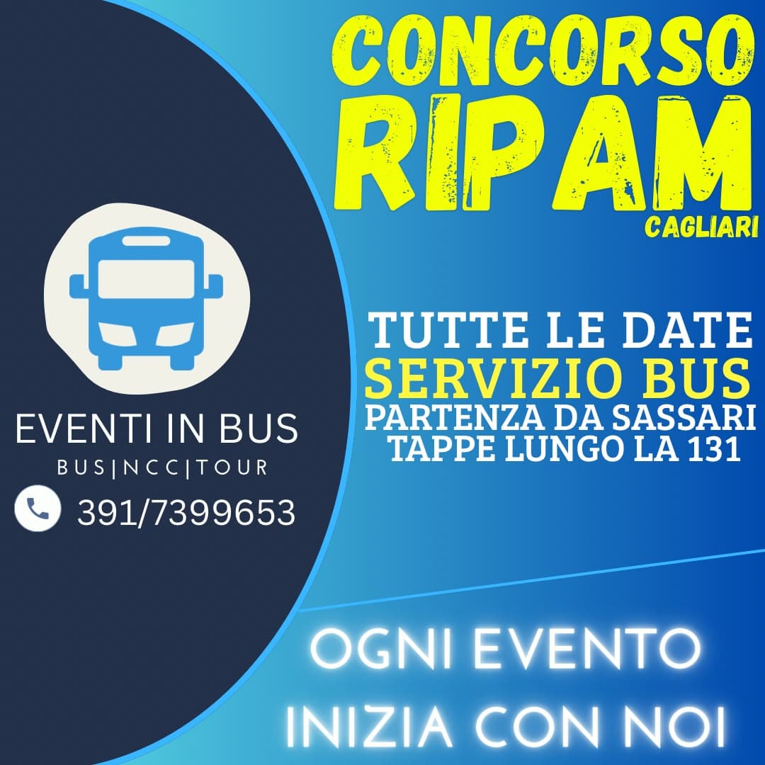 🚌Servizio Bus - Concorso Ripam  - Cagliari